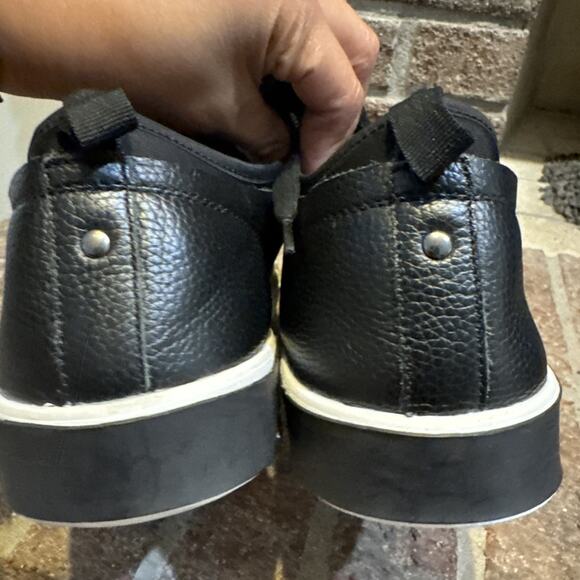 STRAUSS + RAMM Mens Leather Sneakers Black Size 12 - Picture 4 of 16